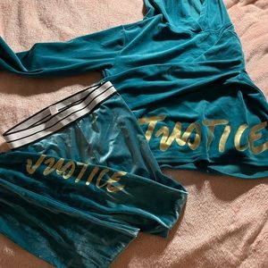 Rare justice velvet set turquoise